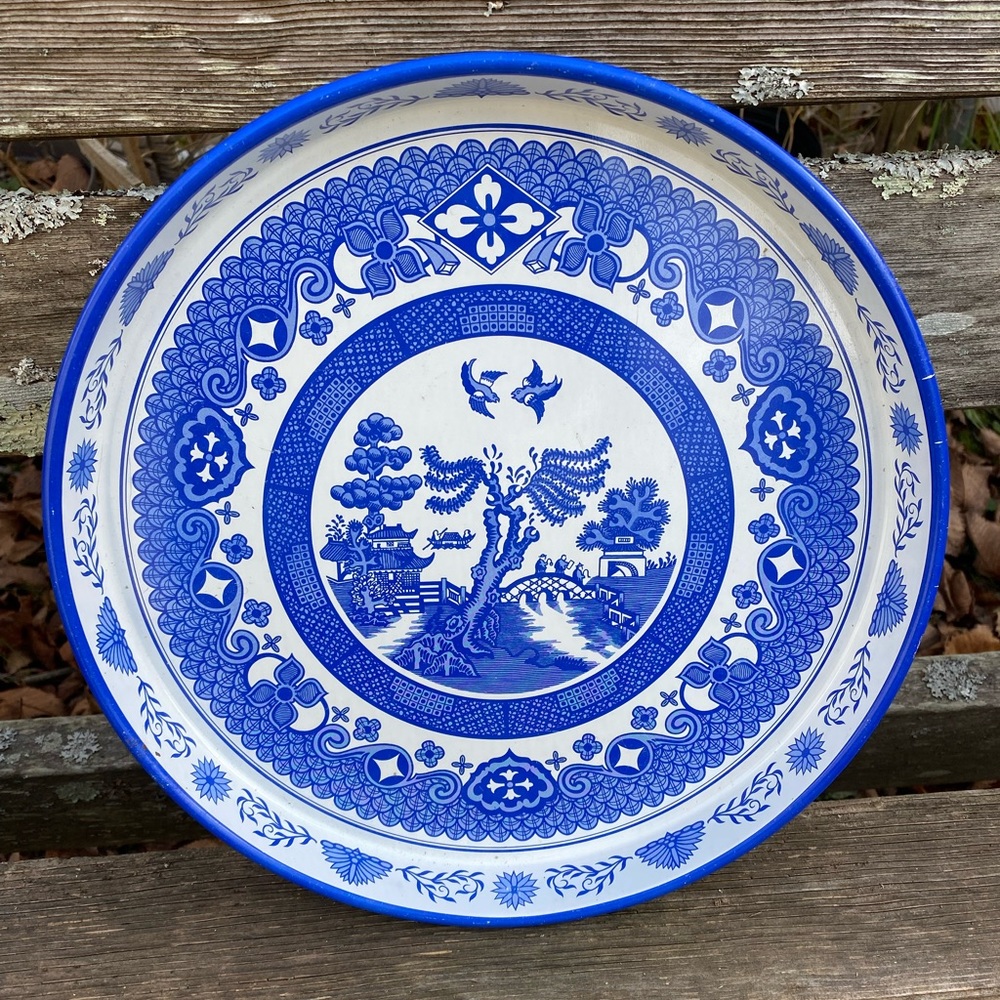 Blue Willow Tin Tray